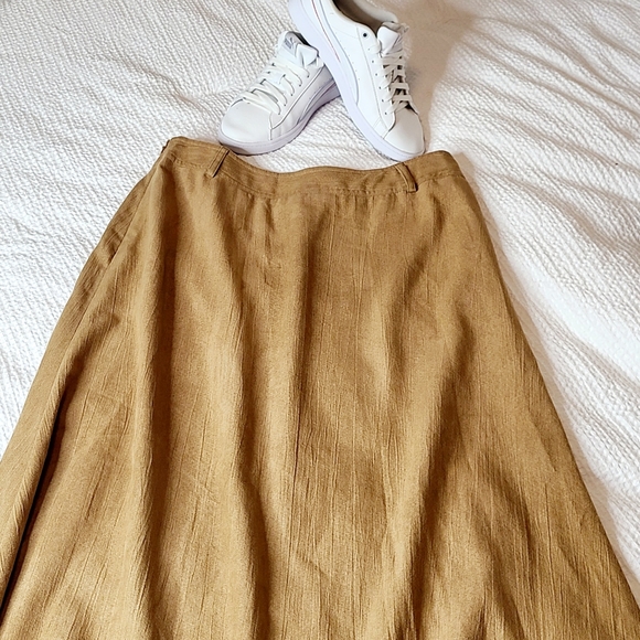 JM Collection Women's MIDI Skirt Light Brown (Size 8) - Picture 6 of 9